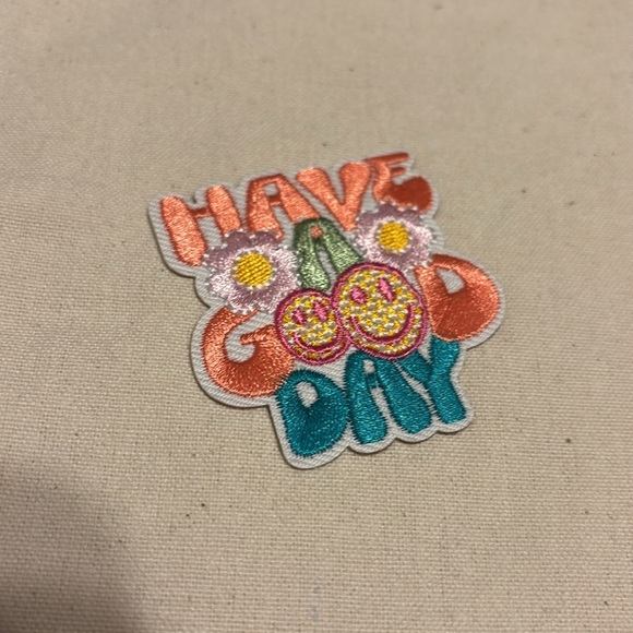 Canvas Tote Bag with Inspirational Patches - Picture 6 of 8